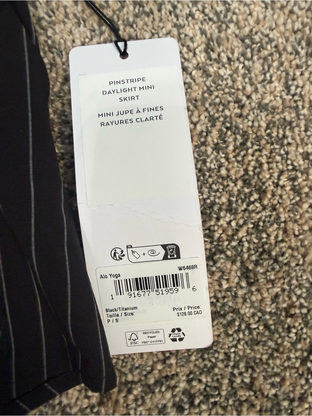 ALO Yoga Black Pinstripe Mini Skirt - Picture 4 of 5